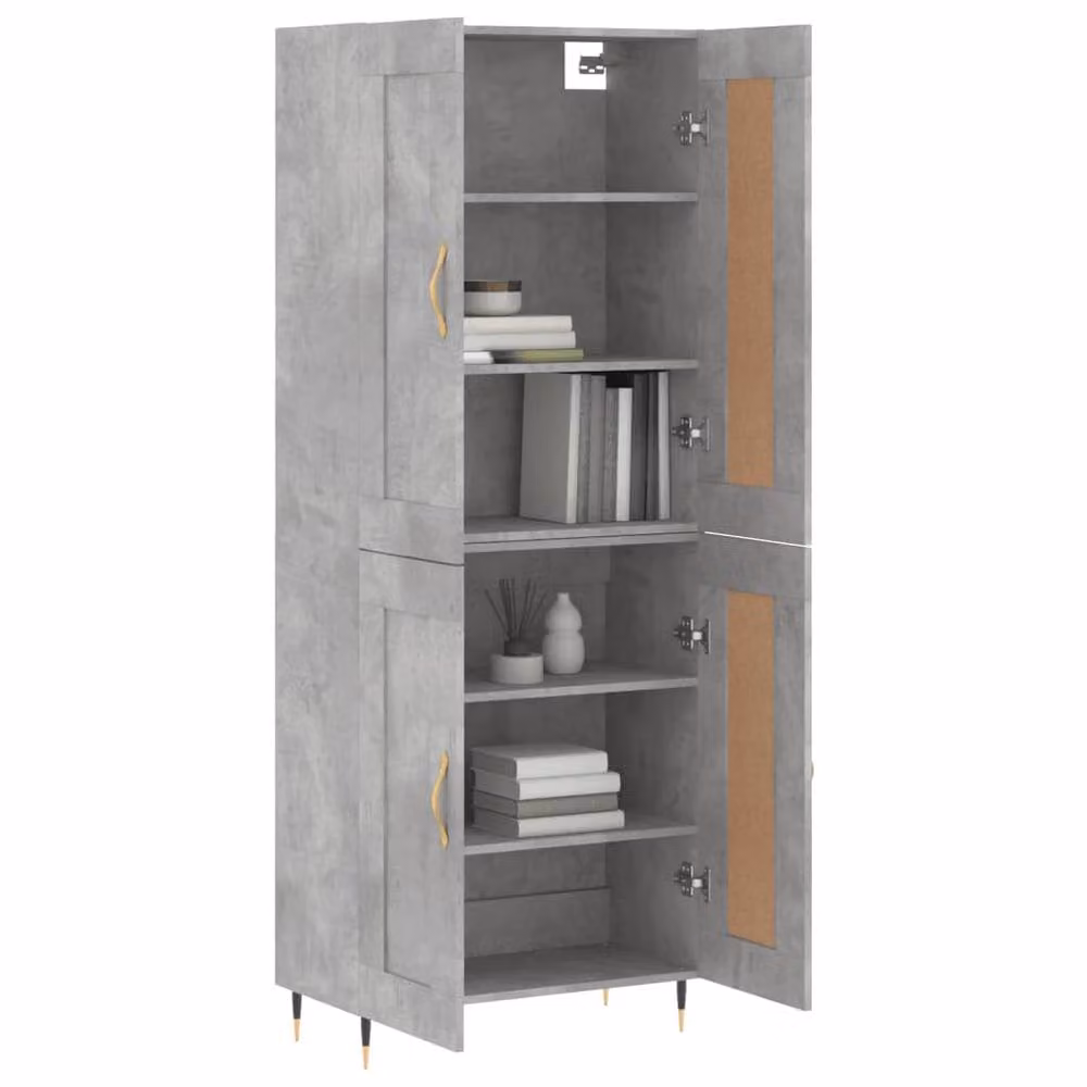 Berkfield Home Modern Highboard in Concrete Grey, W/D/H: 69.5 x 34 x 180 cm – 2