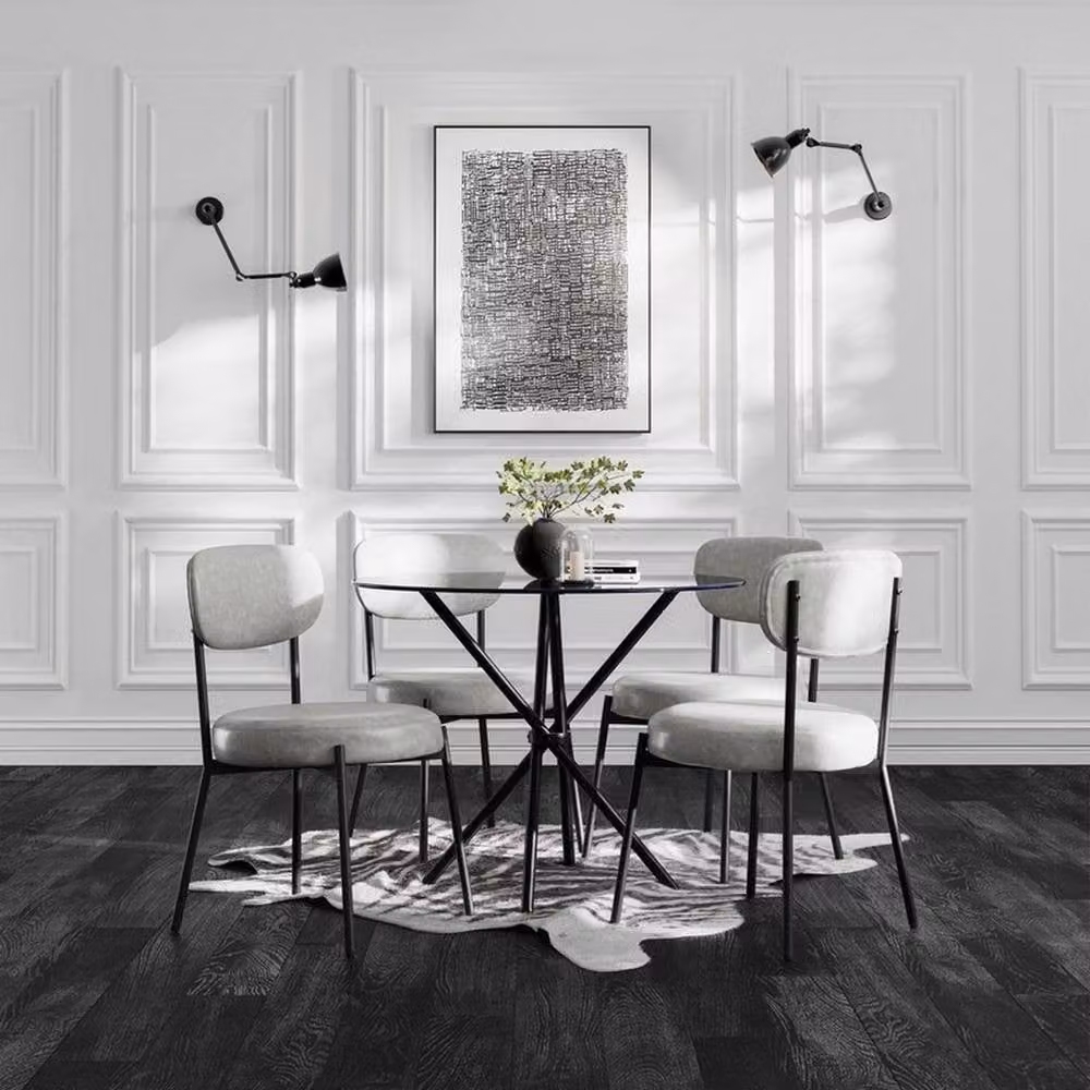 Lemon Pavilion Furniture Smith Dining Chairs, Set of 2, Grey and Black Matte, L50 x W48 x H79 cm – 4