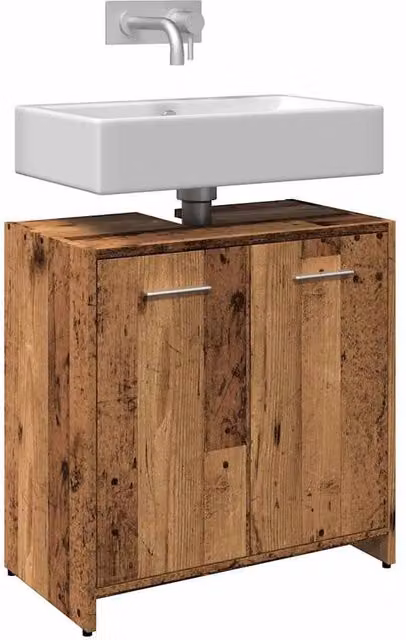 Berkfield Home Bathroom Sink Cabinet in Old Wood Brown, W/D/H: 60 x 33 x 60 cm – 1