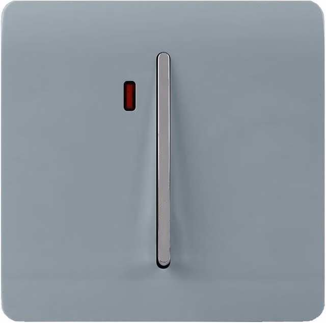 Trendi 45 A Flush Cooker Switch and Neon Insert in Grey and Chrome