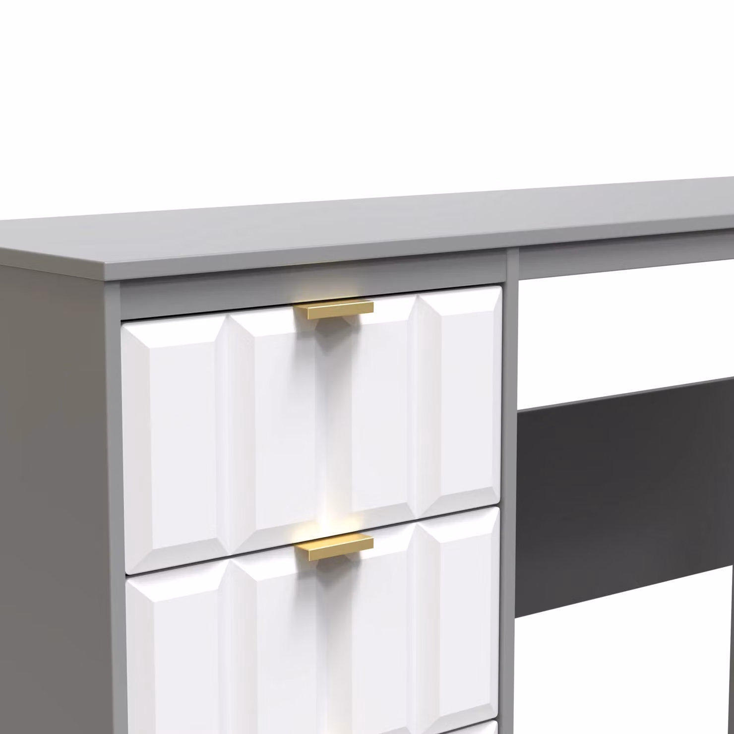 Ready Assembled 2 U Seattle 3 Drawer Desk in Mid Grey – 2
