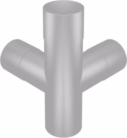 ARP Aluminium Round Swaged Downpipe Double Branch 92.5 Degree x 76mm in Silver PPC Finish