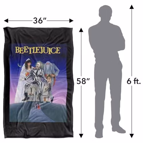 LOGOVISION Beetlejuice Original Movie Poster Super Soft Fleece Throw Blanket, Multicolour, W/D/H: 91 x 147 cm – 4