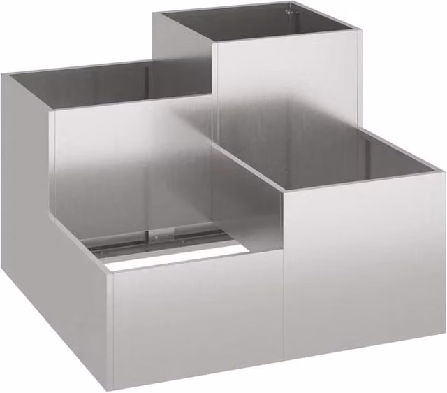 Berkfield Home Stainless Steel Garden Planter Tub in Silver, W/D/H: 100 x 100 x 60 cm – 1