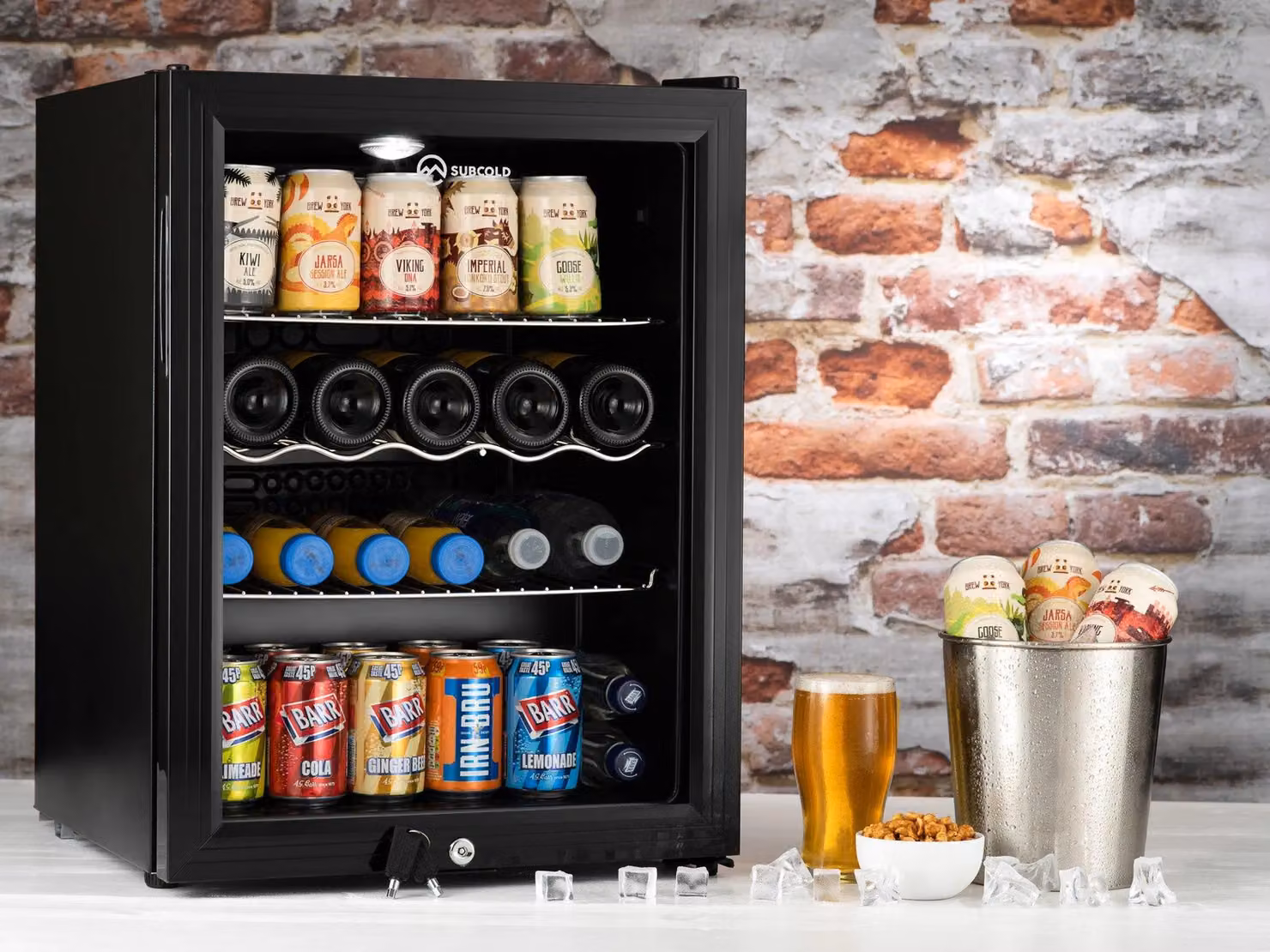 Subcold Super 65 LED Beer Fridge in Black, Freestanding Compressor Model with Lockable Glass Door, W/D/H: 60 x 60 x 123.5 cm – 2