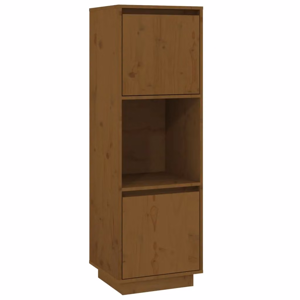 Berkfield Home Honey Brown Solid Wood Pine Highboard, W/D/H: 38 x 35 x 117 cm – 2