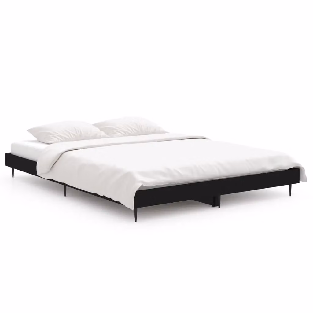 Berkfield Home Bed Frame in Black, Engineered Wood, W/D/H: 140 x 190 cm – 2