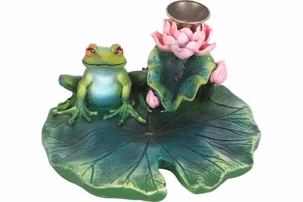 KDMD Lily Pad Ceramic Backflow Incense Burner in Green – 2