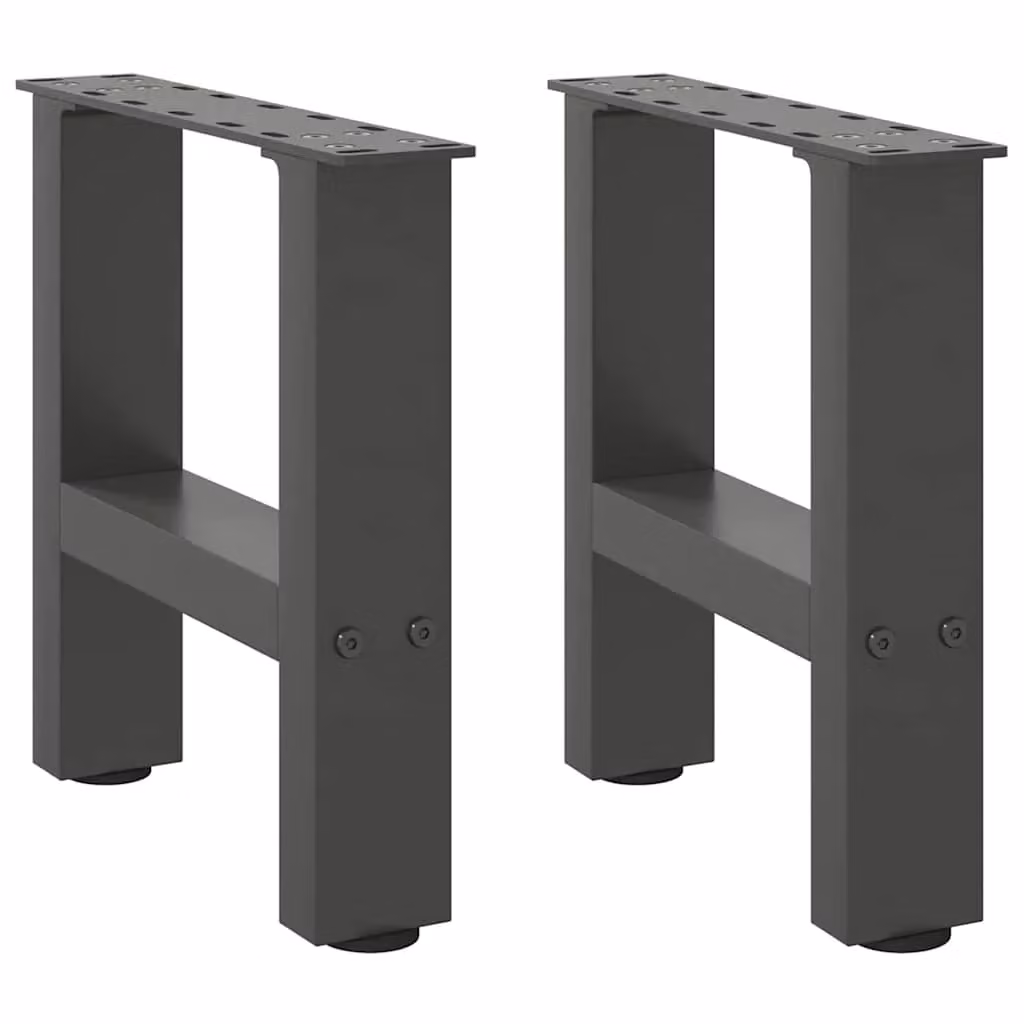 Berkfield Home Steel Coffee Table Legs in Anthracite and Black, 2 pieces, H: 40 cm, W: 30-31 cm – 1