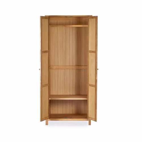 Julian Bowen Coxmoor 2 Door Oak Wardrobe with Internal Shelves and Hanging Rod, W/D/H: 80 x 55 x 188 cm – 2
