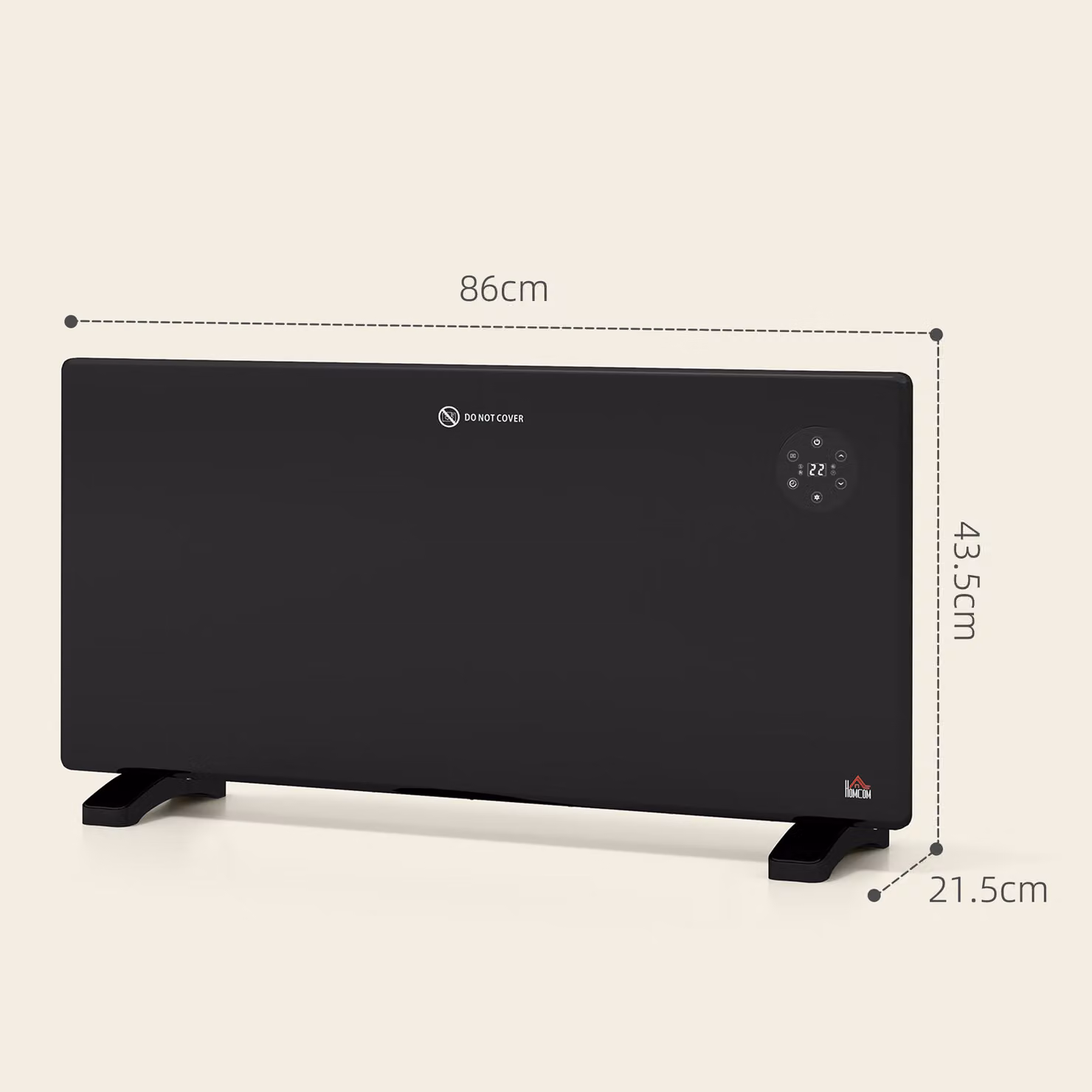 HOMCOM 2000W Electric Convector Heater with Adjustable Thermostat, Timer and Remote Control, Black – 3