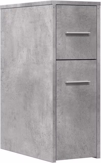 Berkfield Home Narrow Freestanding Bathroom Cupboard with Wheels in Concrete Grey – 1