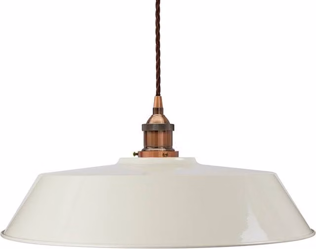SE Home Chancery Large Suspended Pendant Light in White and Antique Copper
