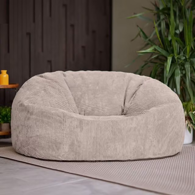 icon Soul Corduroy Bean Bag Sofa in Beige, W/D/H: 130 x 116 x 57 cm – 5