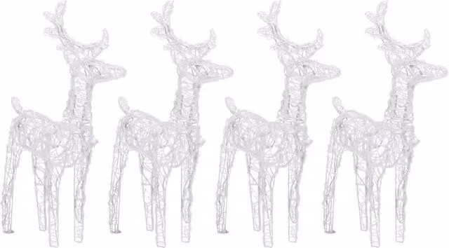 Berkfield Home Beautiful Christmas Reindeer LED Light Set, 4 Pieces, Cool White, 160 LEDs – 1
