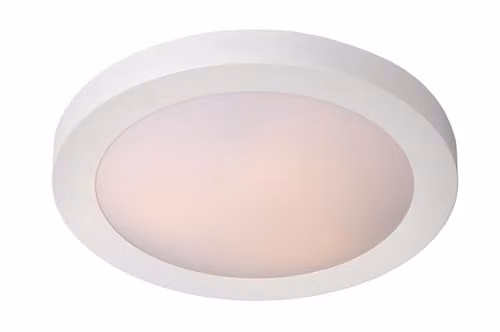 Lucide Fresh Modern Dimmable Round Flush Ceiling Light for Bathrooms, White, Diameter: 27 cm, E27, IP44