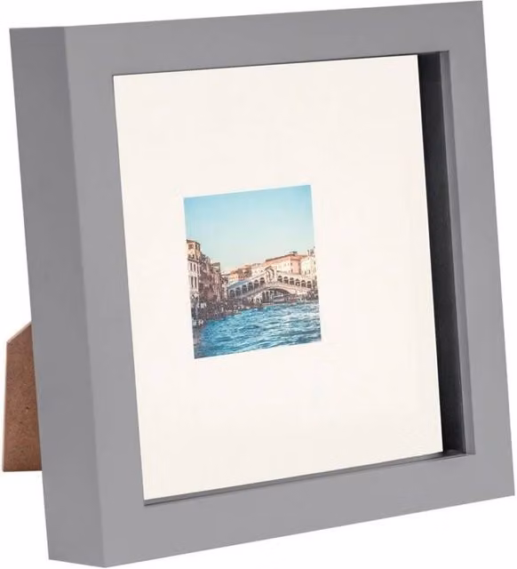 Havendro Grey Acrylic 3D Box Photo Frame with Ivory Mount