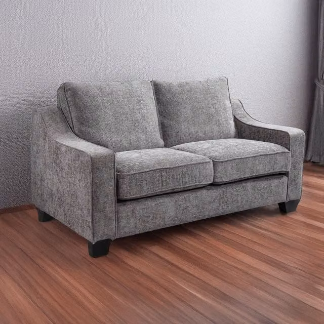 Furnishings For Less UK Nebraska 2 Seater Modern Sofa in Slate Grey Chenille Fabric – 1