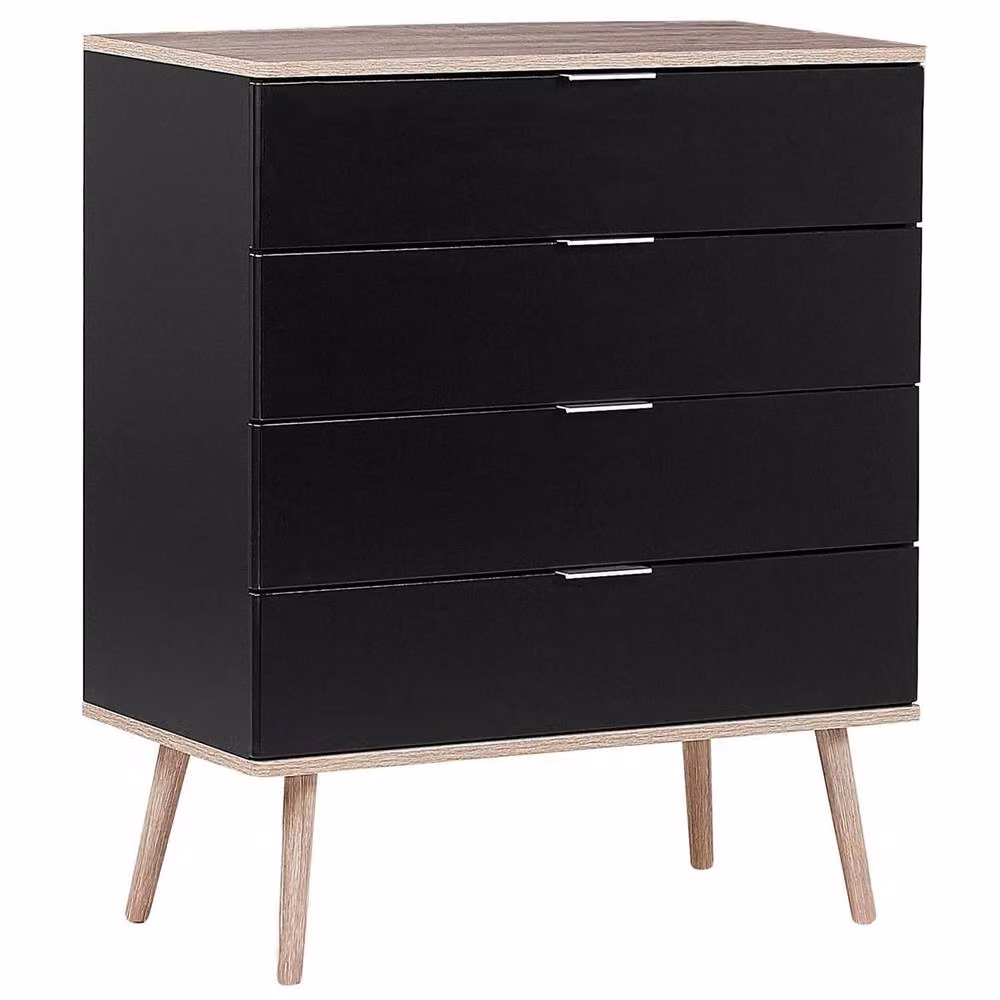 Wyld and Coco 4-Drawer Chest Black H 93 cm x W 79 cm – 2