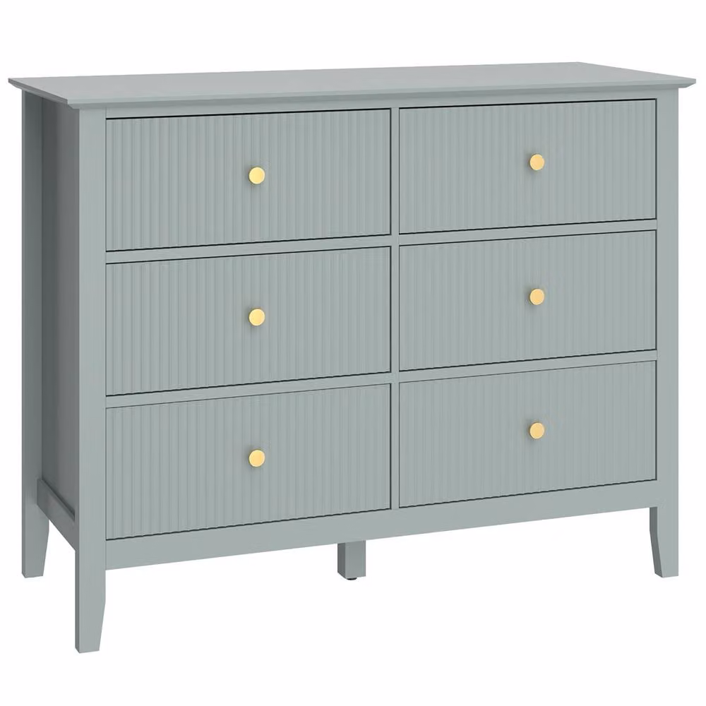 Wyld Haus Visalo Mint Green 6 Drawer Fluted Wooden Dresser – 2