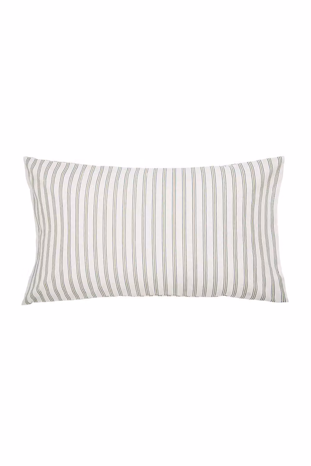 Helena Springfield Ticking Stripe Cotton Duvet Cover and Pillowcase Set in Beige and Grey, W/D/H: 90 x 200 cm – 2