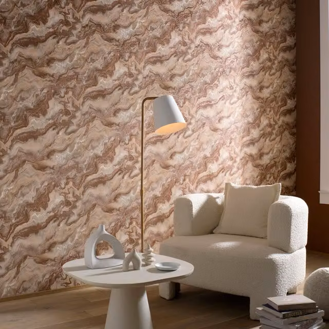 Erismann Mystic Spell Abstract Vinyl Flooring in Terracotta and Brown