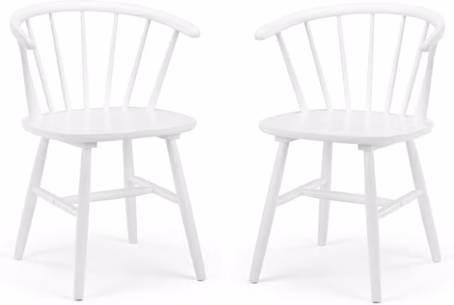 Julian Bowen Set of 2 Modena Classic Dining Chairs in White Wood
