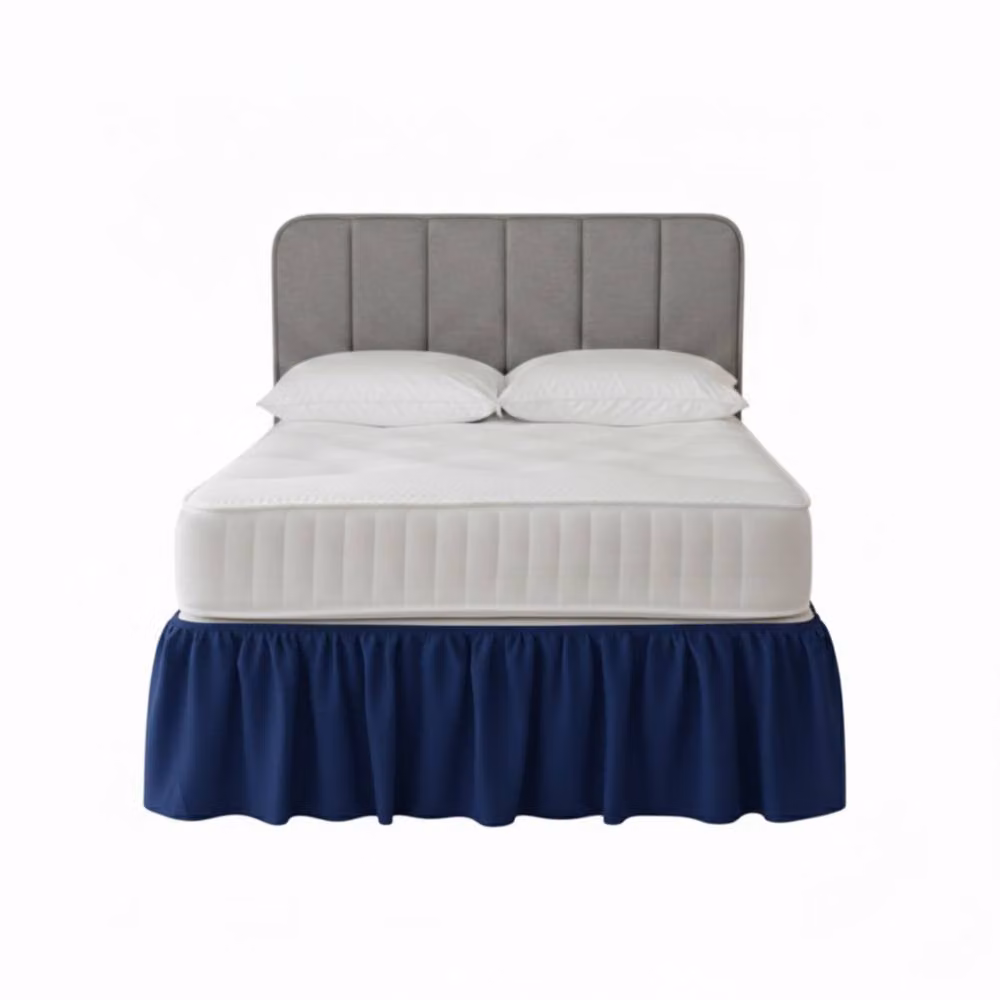 Snug City Super King Blue Polycotton Divan Bed Base Valance Sheet – 2
