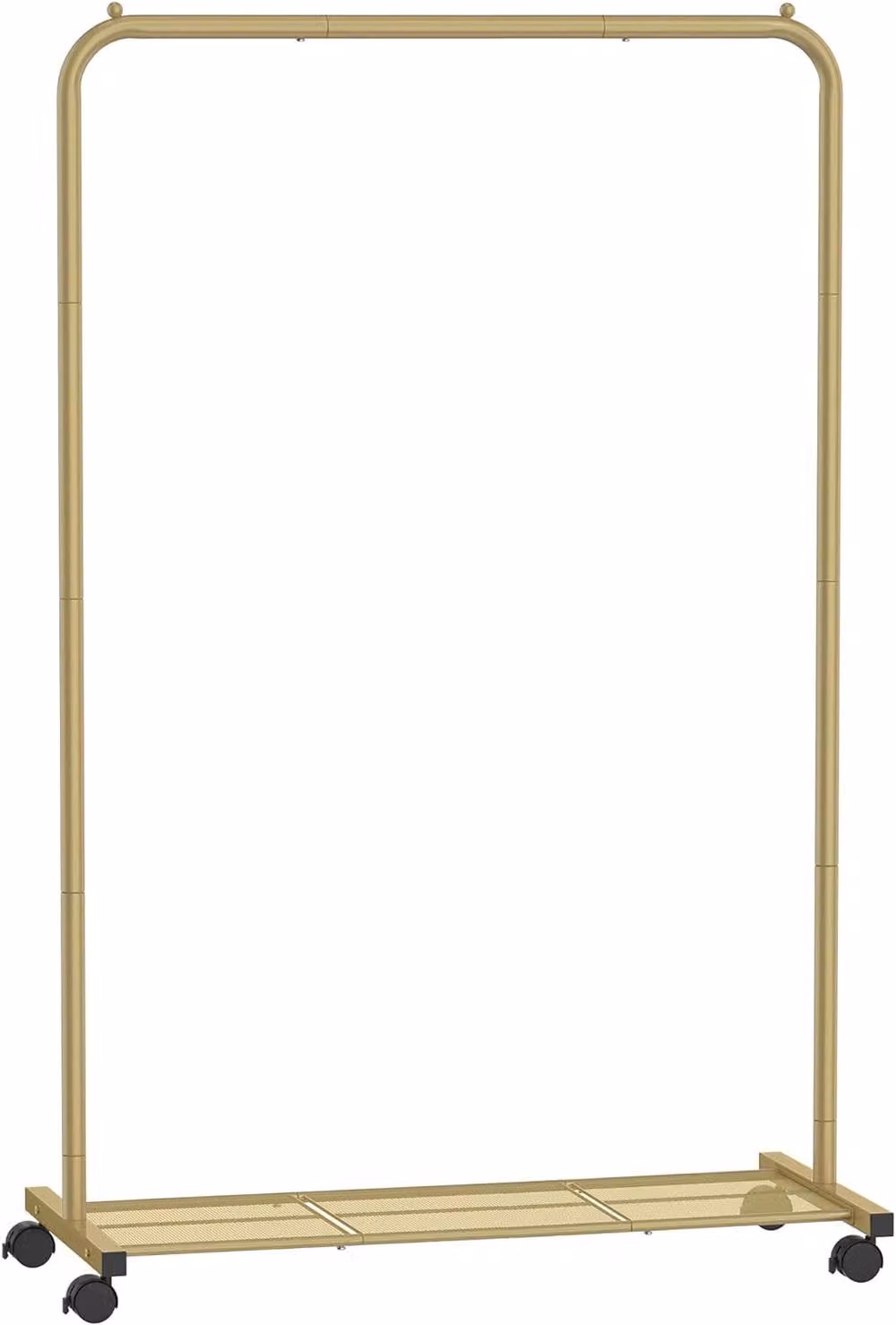 SONGMICS Clothes Rail with Storage Shelf and Lockable Wheels in Matt Gold, H 158 x W 40.5 x D 40 cm – 2