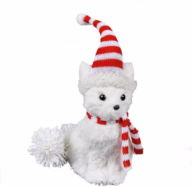 Shatchi Arctic Fox White Decorative Free Standing Tabletop Figurine, Height: 20 cm
