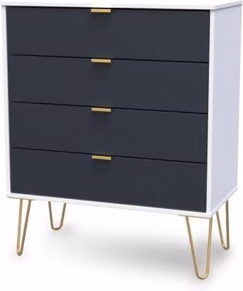 Welcome Linear 4 Drawer Chest of Drawers in Black and Gold