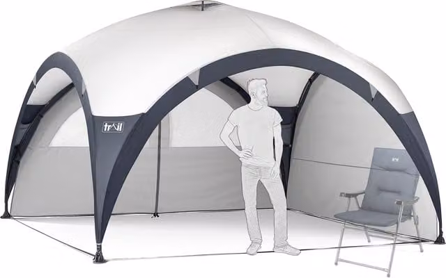 Trail Large Grey Metal Framed Dome Gazebo with UPF 50 Protection