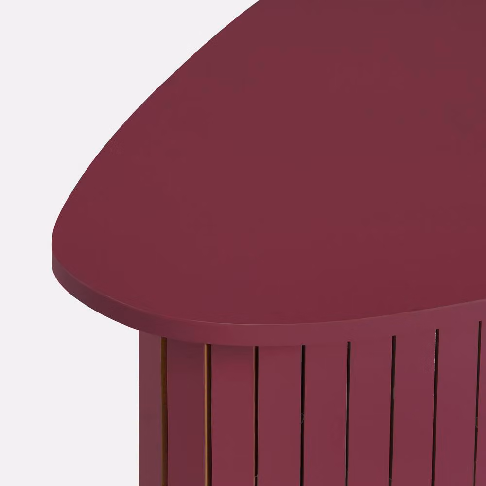 OHS Madison Ribbed Round Side Table in Dark Red – 3
