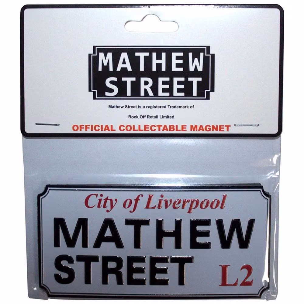 Rock Off Mathew Street Liverpool Embossed Metal Fridge Magnet in White – 2