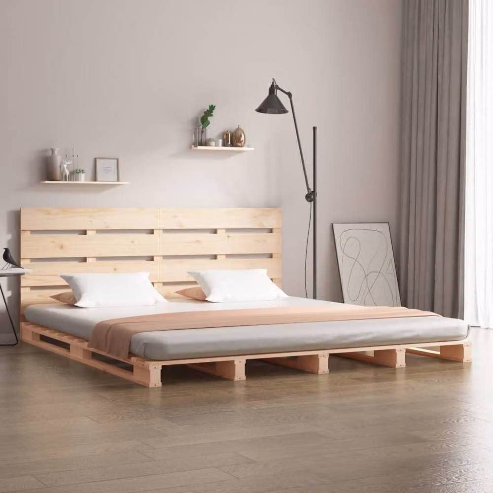 Berkfield Home Small Double Solid Wood Pine Bed Frame, Natural, W: 120 cm, D: 190 cm – 2