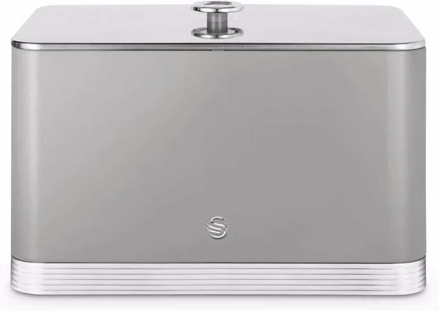 Swan Retro Revive Metal Bread Bin in Black and Grey