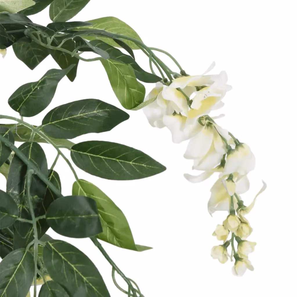Berkfield Home Artificial Wisteria Tree in Green and White, Height: 180 cm – 2