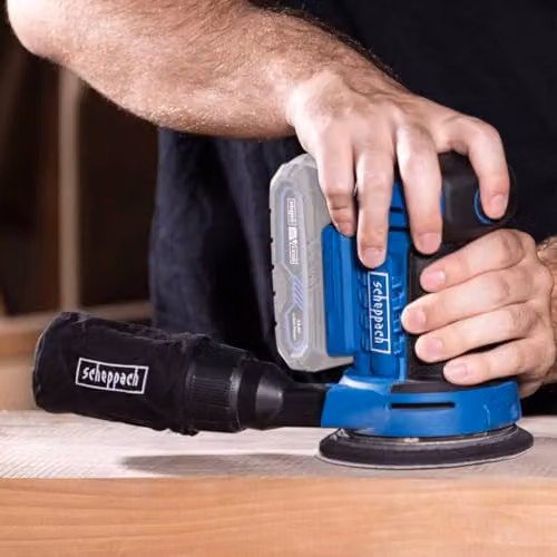 Scheppach IXES 20V Cordless Random Orbital Sander C-OBS125-X, 125 mm Blue – 2