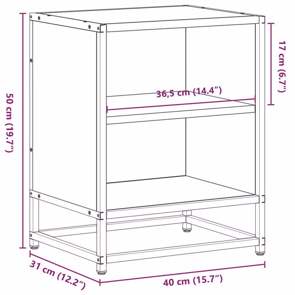 Berkfield Home Elegant Bedside Cabinets, 2 Piece Set in Black, W/D/H: 40 x 31 x 50 cm – 7