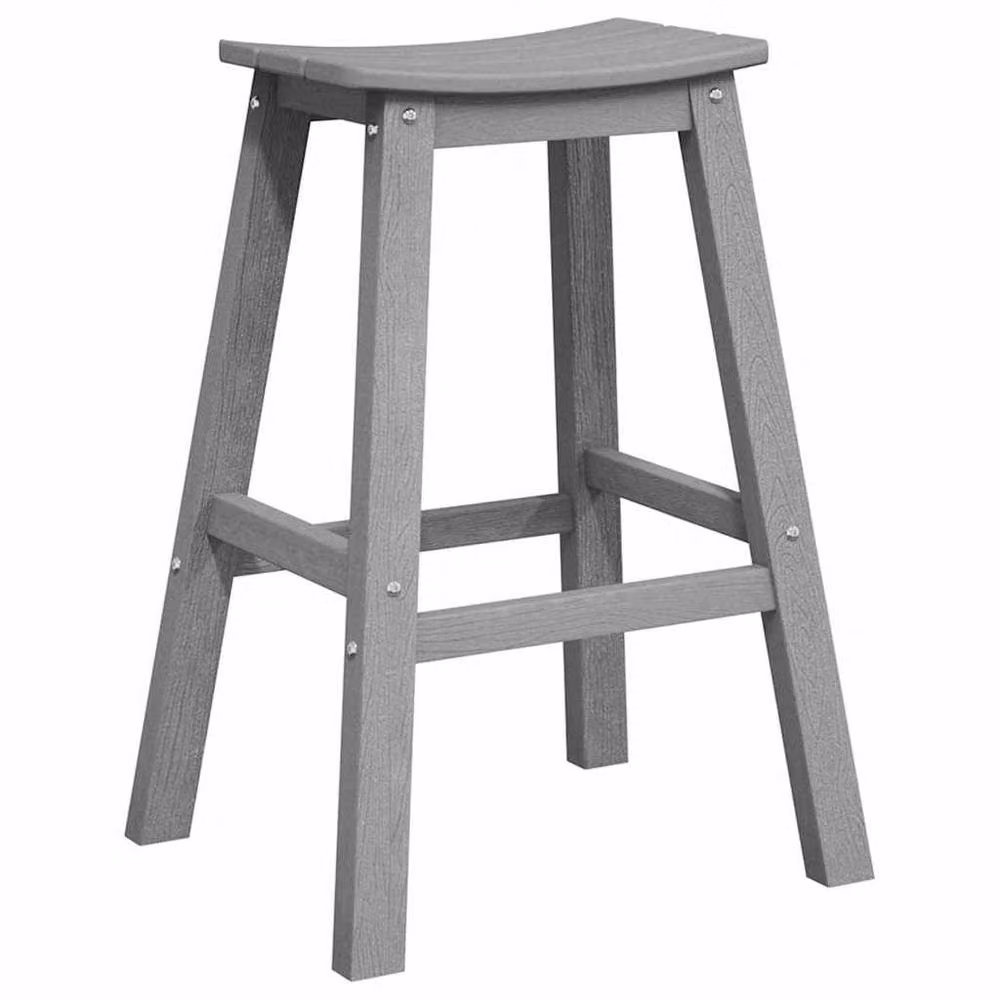 Berkfield Home Set of 6 Modern Bar Stools in Light Grey HDPE Plastic – 3
