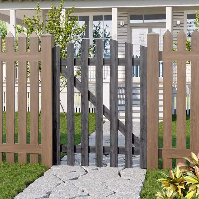 Lifeideas Grey Wooden Garden Gate with Latch and Stainless Steel Hardware, W: 120 cm