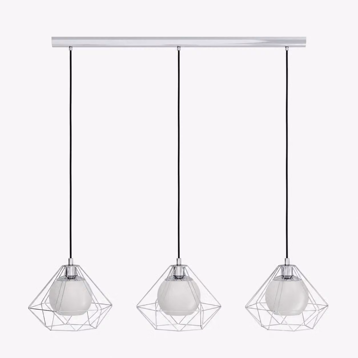 Pagazzi Burton 3 Light Polished Chrome Ceiling Pendant Bar in Silver – 2