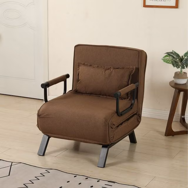 Westwood 4-in-1 Modern Upholstered Fabric Sofa Bed in Brown and Bronze