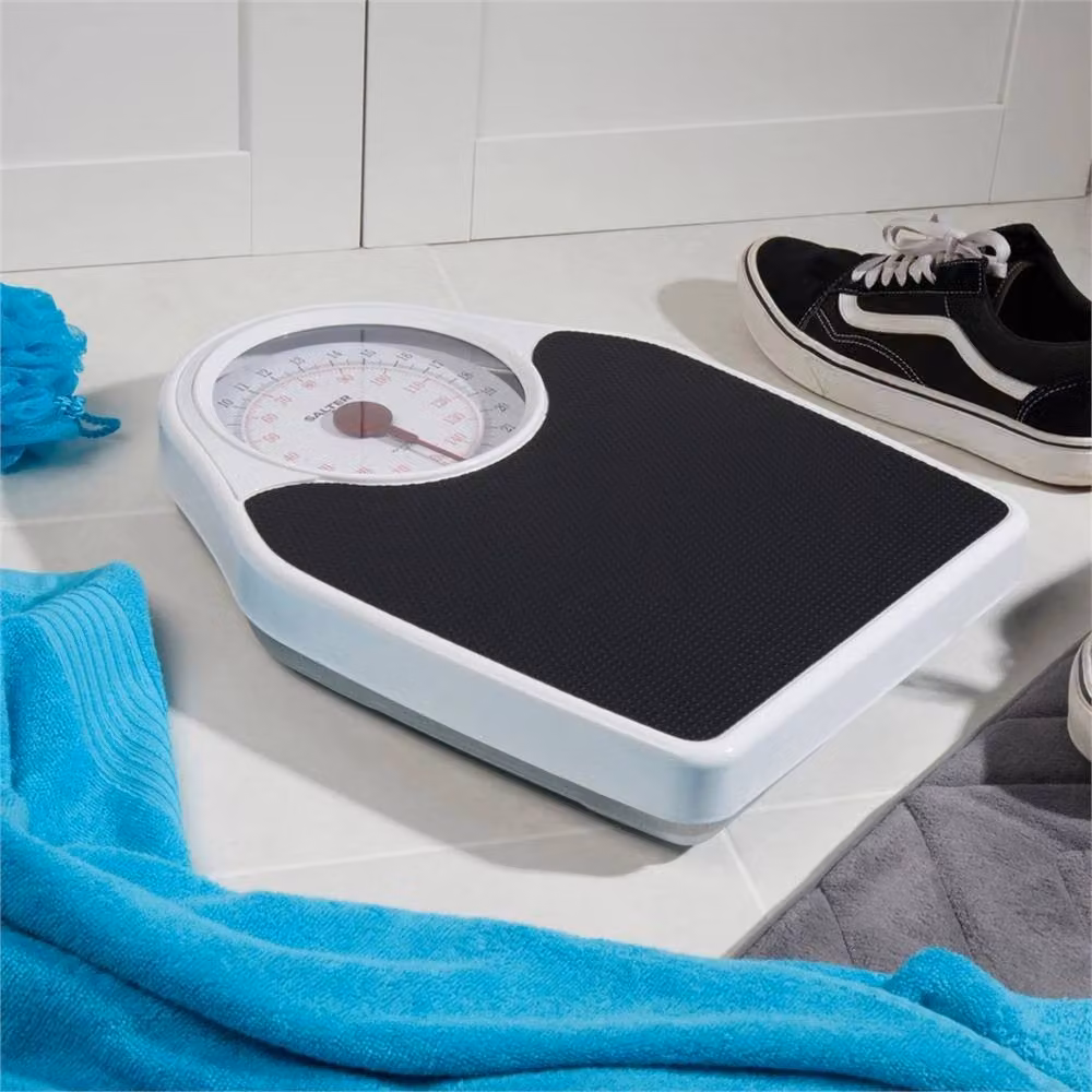 Salter White Manual Mechanical Personal Bathroom Scale with Analog Display – 5