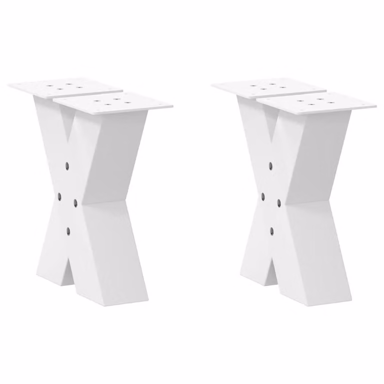Berkfield Home X-Shaped Steel Coffee Table Legs, 2 Pieces, White, W: 30 cm x D: 30 cm x H: 31 cm