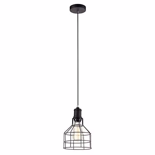 Netlighting Industrial and Retro Black Metal Hanging Pendant Light with E27 Socket
