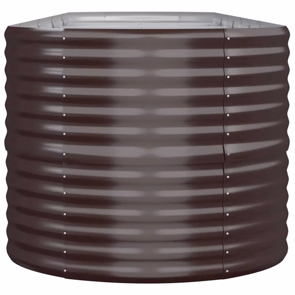 Berkfield Home Garden Powder-coated Steel Raised Bed in Brown, W: 440 cm, D: 80 cm, H: 68 cm – 3