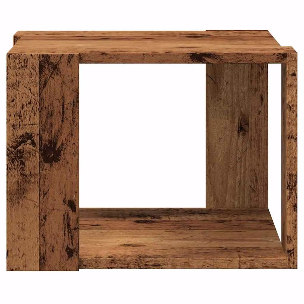 Berkfield Home Rustic Brown Coffee Table in Engineered Wood, W/D/H: 40 x 40 x 30 cm – 4