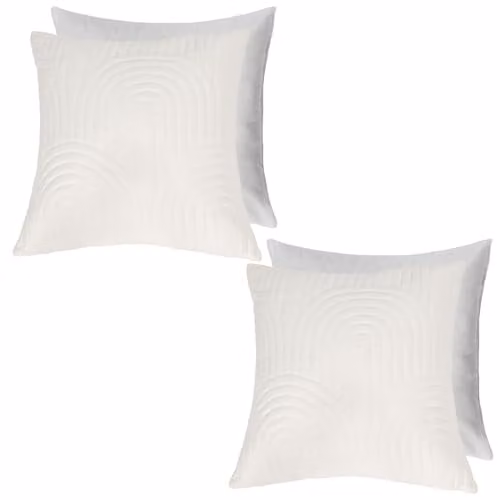 OHS Set of 2 Pinsonic Arches Decorative Square Cushions with Removable Covers, Cream, W/D/H: 45 x 45 x 45 cm