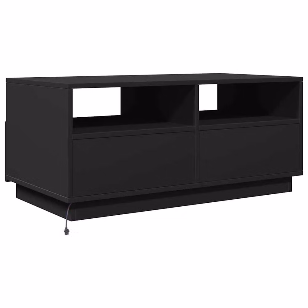 Berkfield Home Modern Black Coffee Table with LED Lights, W/D/H: 90 x 49 x 40 cm – 6